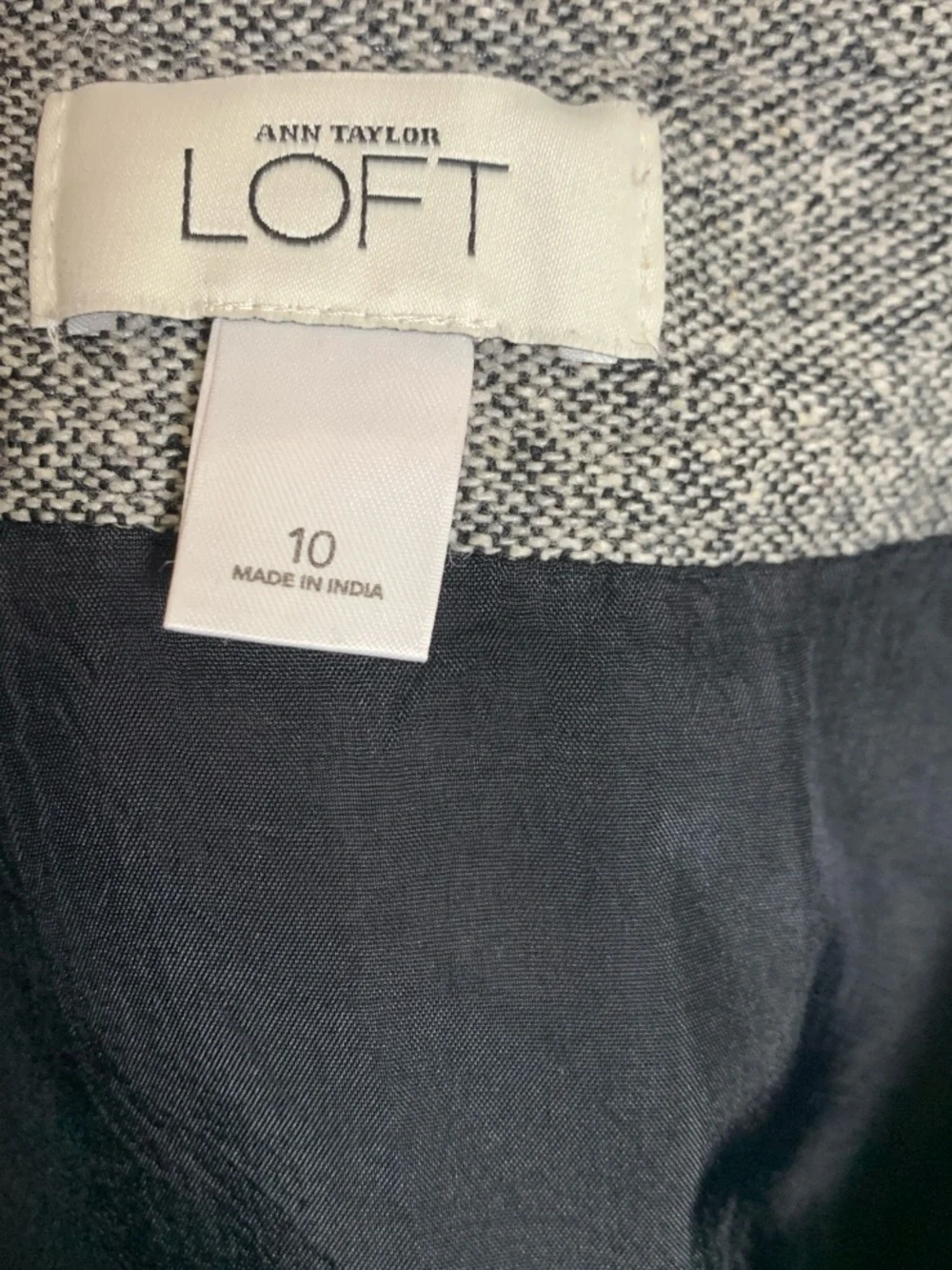 LOFT Gray Tweed A-Line Skirt